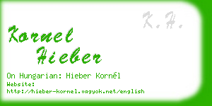 kornel hieber business card
